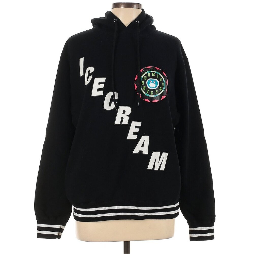 Icecream Japanese Exclusive Glow Clock Hoodie Sweatshirt in Black Medium